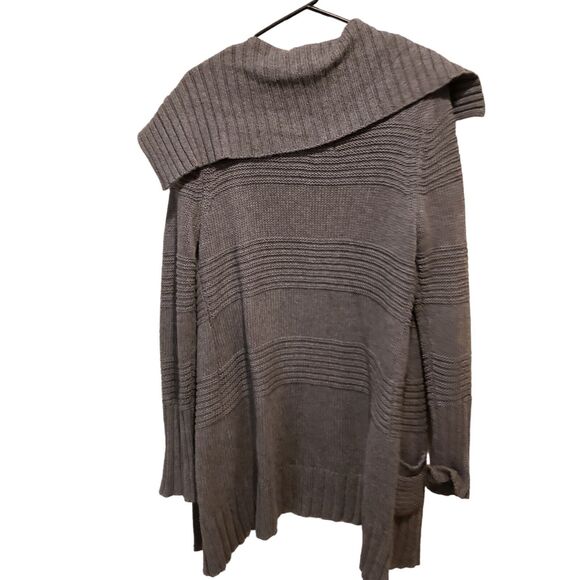 American Eagle Open Front Knit Long Wool Blend BROWN Cardigan Sweater Size M - Picture 2 of 11